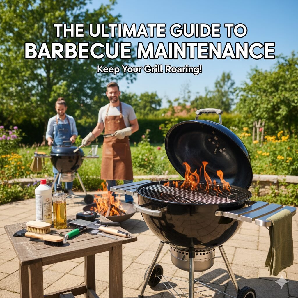 A sparkling clean barbecue grill ready for cooking