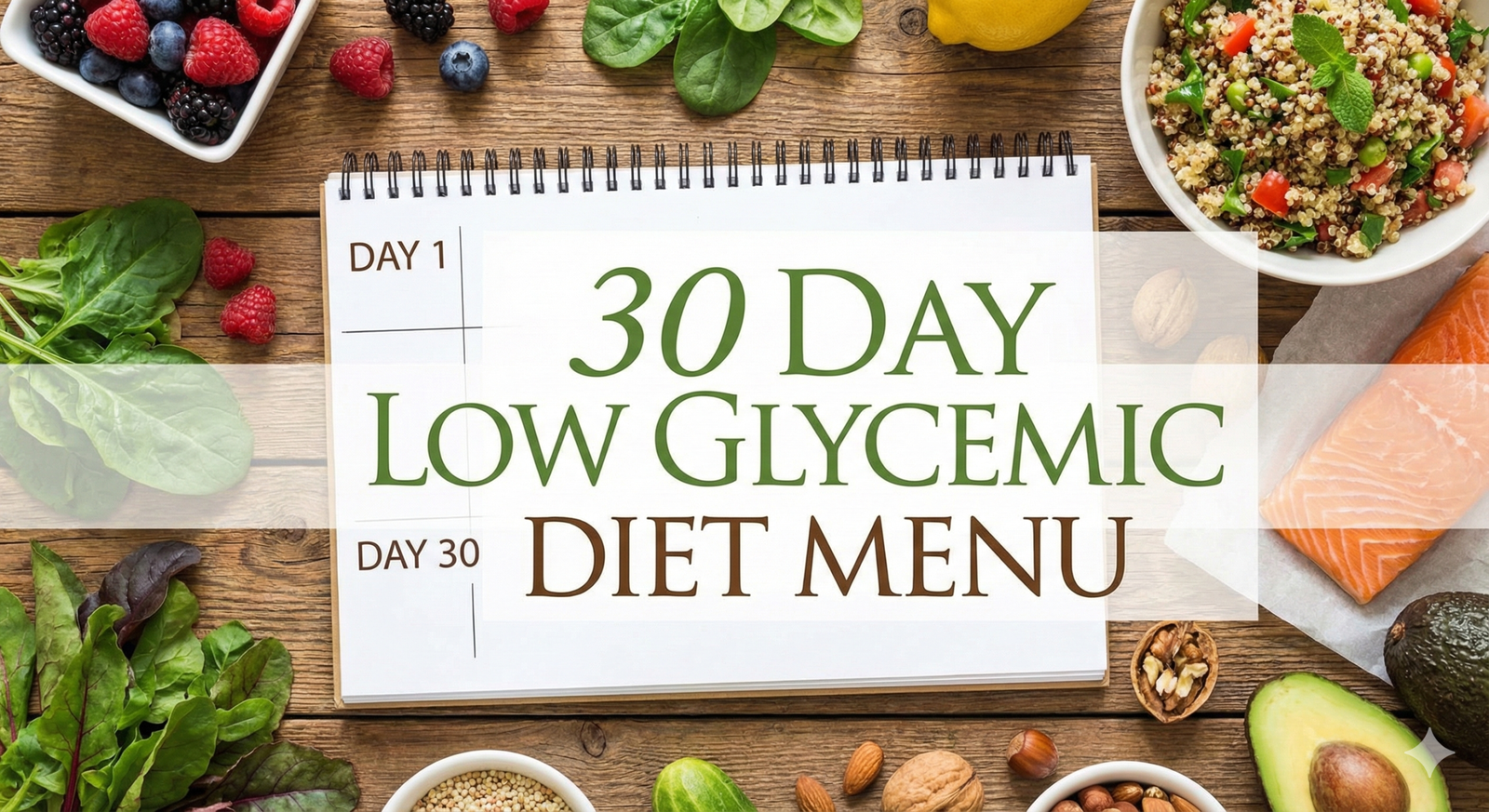 30-day low glycemic diet menu plan