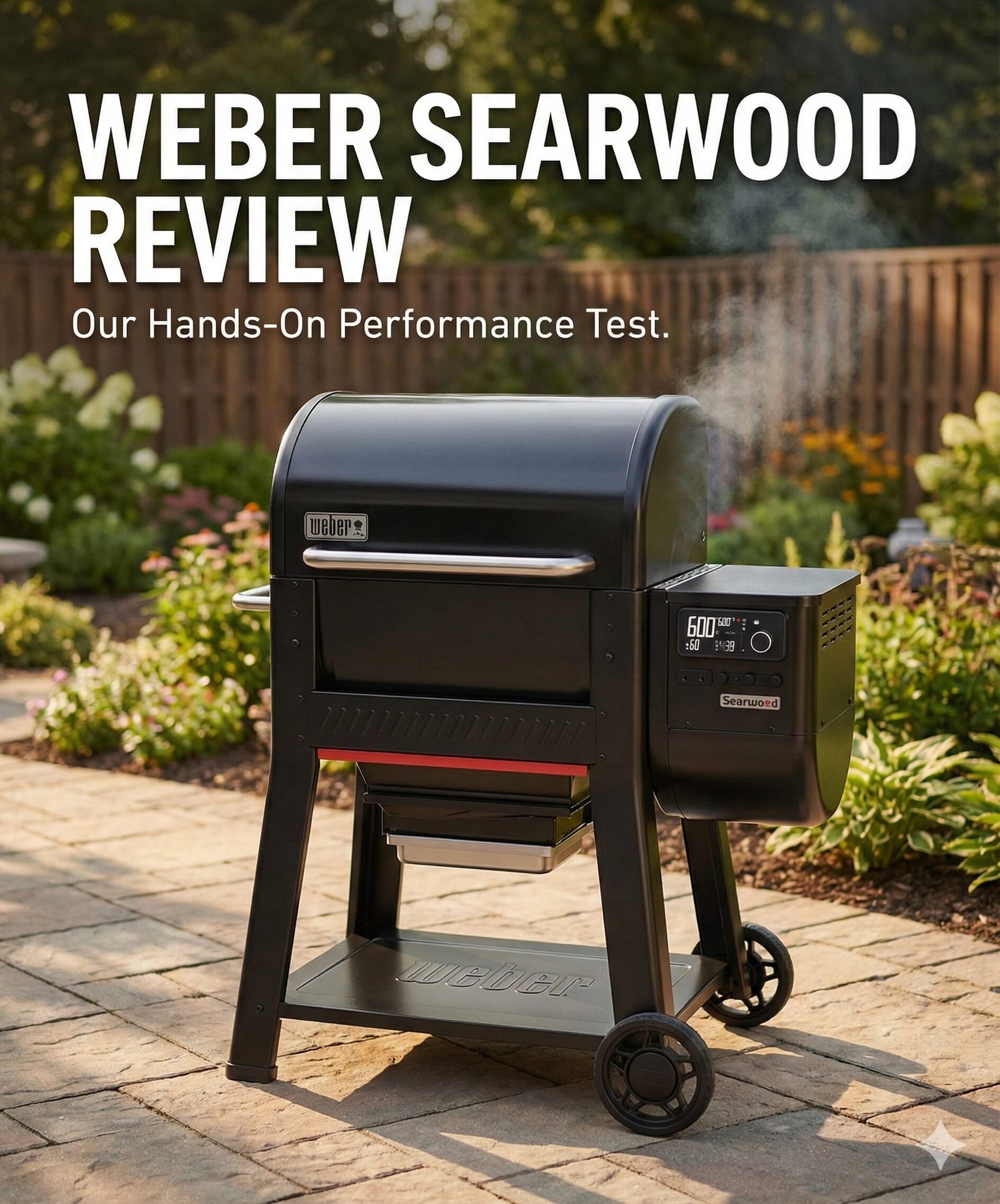 Weber Searwood 600 Pellet Grill smoking a brisket