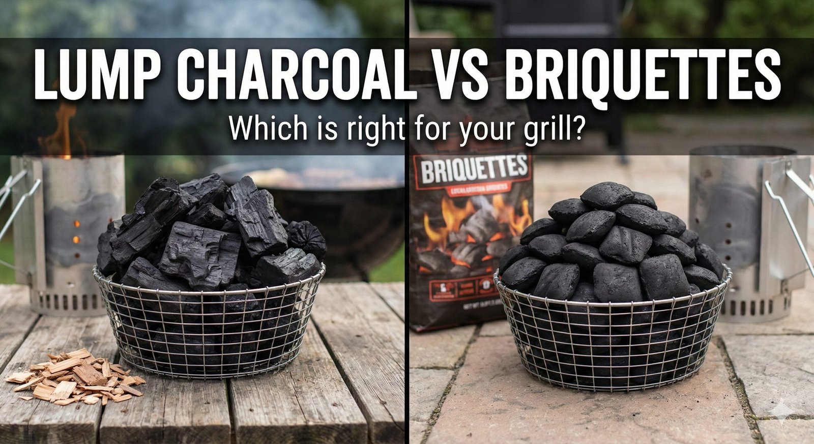 Lump charcoal versus briquettes comparison
