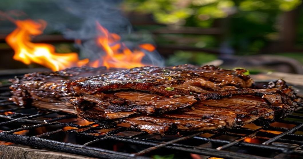 Smoked pulled pork shoulder being shredded with forks